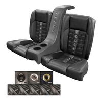 1964-69 Mustang Coupe Sport-X Kit Rear Seat Upholstery Set w/ Sport Foam (With Console) Black Stitching, Black Grommets