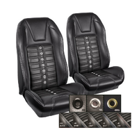 1973 Mustang Coupe Sport X Upholstery Set w/ High Back Bucket Seats (Full Set) Black Stitching, Brass Grommet