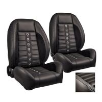 1968-69 Mustang/1968-77 Bronco Sport-XR Series Upholstery Set w/ Bucket Seats (Front Only) Black Stitching/Black Grommets