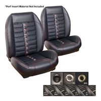 1964-67 Mustang Coupe Sport X Upholstery Set w/ Low Back Bucket Seats (Full Set) Black Stitching, Black Grommets