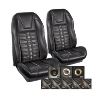 1969-70 Mustang Convertible Sport X Upholstery Set w/ High Back Bucket Seats (Full Set) Black Stitching, Black Grommets