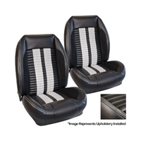 1964-67 Mustang Convertible Sport R500 Upholstery Set (Full Set) OE Vinyl, Black Stripes/Stitching