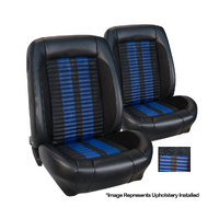 1968-69 Mustang Convertible Sport R500 Upholstery Set (Full Set) Premium Vinyl/Blue Stripes & Stitching