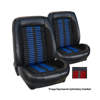 1968-69 Mustang Convertible Sport R500 Upholstery Set (Full Set) Premium Vinyl/Red Stripes & Stitching