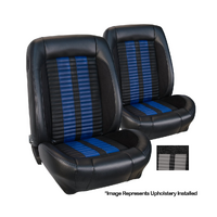 1968-69 Mustang Convertible Sport R500 Upholstery Set (Full Set) Premium Vinyl/Grey Stripes & Stitching