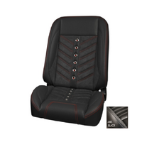 1964-67 Mustang Coupe Sport VXR Upholstery Set w/ Low Back Bucket Seats (Full Set) Black Stitching, Brass Grommets