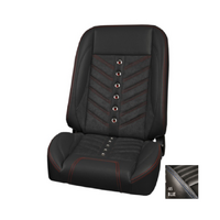 1972-73 Mustang Coupe Sport-VXR Upholstery Set w/ High Back Bucket Seats (Full Set) Premium Vinyl, Blue Stitching, Black Grommets