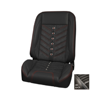 1970 Mustang Coupe Sport-VXR Upholstery Set (Rear Only) OE Vinyl, Black Stitching, Black Grommets