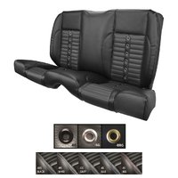 1964-69 Mustang Coupe Sport-XR Upholstery Set (Rear Only) Premium Vinyl, Black Stitching, Black Grommets