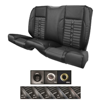 1964-69 Mustang Coupe Sport-XR Upholstery Set (Rear Only) OE Vinyl, Grey Stitching, Brass Grommets