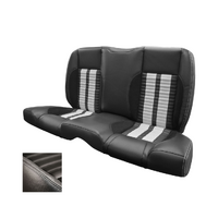 1964-69 Mustang Coupe Sport-R500 Upholstery Set (Rear Only) Premium Vinyl, White Stitching/Stripes