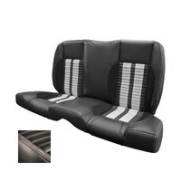 1964-69 Mustang Coupe Sport-R500 Upholstery Set (Rear Only) Premium Vinyl, Red Stitching/Stripes