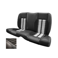 1970 Mustang Coupe Sport-R500 Upholstery Set (Rear Only) Premium Vinyl, Black Stipes/Stitching