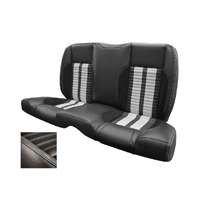 1971 Mustang Coupe Sport-R500 Upholstery Set (Rear Only) Premium Vinyl, Black Stipes/Stitching