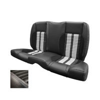 1972-73 Mustang Coupe Sport-R500 Upholstery Set (Rear Only) OE Vinyl, White Stipes/Stitching