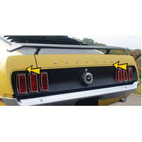 1969 Boss 302 Mustang Trunk Lid Stripe & Extensions Kit - Black Reflective