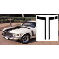 1970 Boss 302 Hood Stripe Only - Matt Black