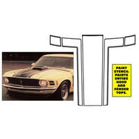 1970 Boss 302 5pc Hood Stencil Kit ('L' Shaped Stripes & Top Of Fender Stripes)