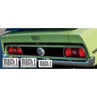 1971-72 Mach 1 6pc Trunk Lid Stripe & Front Fender Decals Kit - Argent Silver Metallic