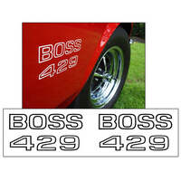 1969-70 Boss 429 Front Fender Decal Set - Matt Black