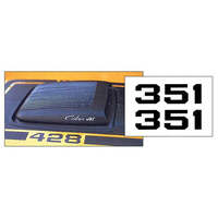 1970 Mustang Mach 1 "351" Hood Decal Set - Matt Black