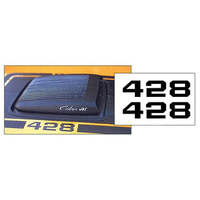 1970 Mustang Mach 1 '"428" Hood Decal Set - Matt Black