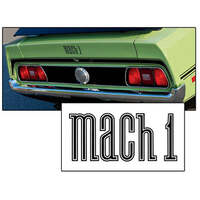 1971-72 Mach 1 Trunk Lid Decal - Argent Silver Metallic