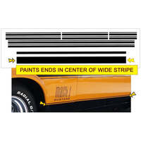 1971-73 Mustang Mach 1 Or Boss Lower Dual Stripe For Paint Break - Matt Black