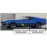 1971 Mustang 'Boss 302 Mustang' Fender Decal Set - Argent Silver Metallic