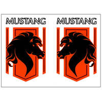 1976 Mustang Stallion Fender Decal Set - Black/Orange/Red