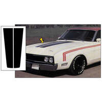 1969 Mercury Cyclone Hood Stripe Kit - 'Long Nose' Cars w/out Hood Scoop - Black