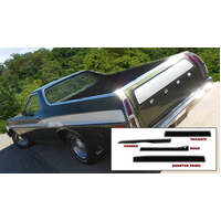 1973-76 Ranchero GT Side Stripe & Tailgate Kit - Blue Center Stripe w/ Black PinStripe