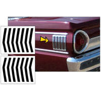 1964-65 Ford Falcon/Ranchero Rear Quarter Hash Mark Decal Kit - Matt Black