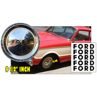 1960-63 Ford Falcon 9.5" Hub Cap Ford Name Decal Kit - Matt Black