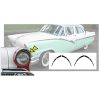 1955-56 Ford Fairlane/Crown Victoria Headlight Bezel Decal Kit