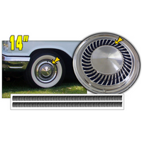 1959-63 Ford/1959 Galaxie/Fairlane/1959-60 Thunderbird 14" Wheel Cover Hub Cap Decal Kit - Matt Black