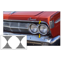 1964 Mercury Comet Headlight Bezel Decal Kit - Matt Black