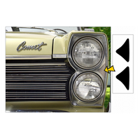 1965 Ford Comet 500 2pc Headlight Bezel Decal Kit - Light Gray