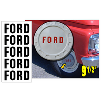 1961-66 Ford F100 Truck 9.5" Hub Cap Ford Recessed Letters Decal Kit - Gloss Black