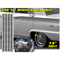 1962-67 Fairlane/Falcon/Galaxie/Ranchero 13 Wheel Cover Decal Kit - Matt Black