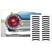 1964 Ford Fairlane Tail Light Insert Decal Kit - Gloss Black