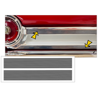 1964 Ford Fairlane Tail Panel Pinstripe Decal Kit - Gloss Black