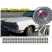 1967 Ford Galaxie/Fairlane 14" Wheel Cover Decal Insert Kit - Matt Black