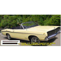 1968 Ford Galaxie XL GT Dual Colour Upper Body Side Stripe Kit - Gold Metallic w/ Black Pinstripe