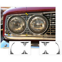 1963 Ford 54pc Galaxie/Fairlane 500 Headlight Bezel Decal Kit - Matt Black