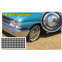 1961-62 Ford Galaxie/Fairlane 192pc Wheel Cover Decal Kit - Matt Black