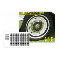 1963 Ford Galaxie Fairlane 9.5" Dog Dish Hub Cap Decal Kit w/ Ford Name Letters - Matt Black