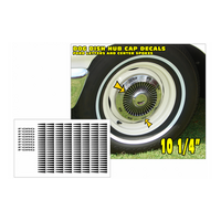 1963 Ford Galaxie 10.25" Dog Dish Hub Cap Decal Kit w/ Ford Name Letters - Matt Black