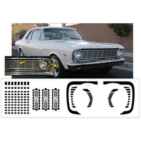 1966 Ford Falcon/Ranchero Front Grille Insert Kit - Matt Black