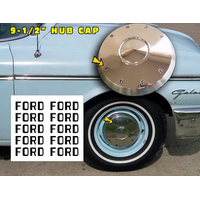 1960-62 Ford Galaxie/Falcon 95 Wheel Cover Hub Cap Ford Letter Decal Kit - Matt Black